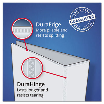Avery® Heavy-duty Non Stick View Binder With Durahinge And Slant Rings, 3 Rings, 3" Capacity, 11 X 8.5, Light Blue, (5601) freeshipping - TVN Wholesale